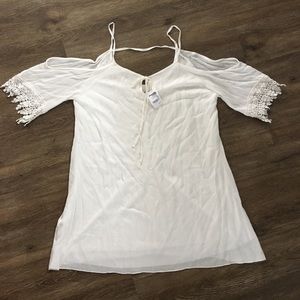 NWT Charlotte Russe white shirt. Open shoulders